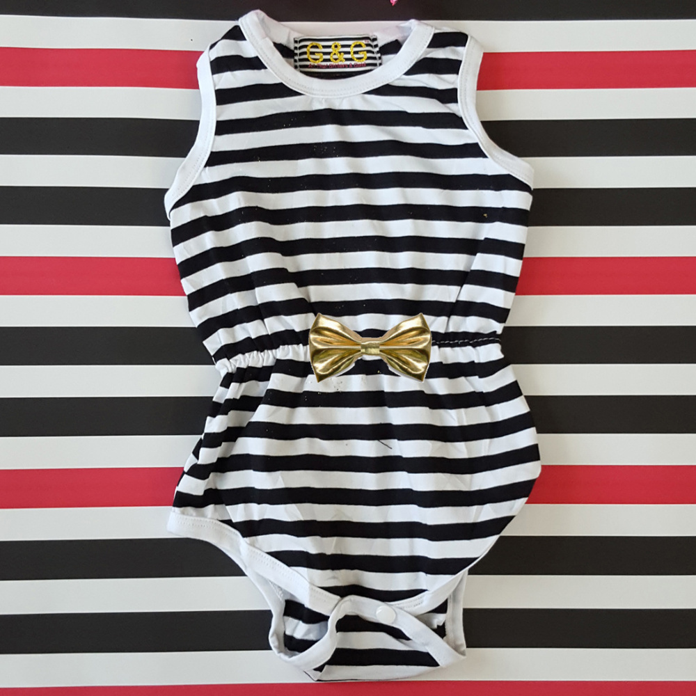 5 for $25 Baby Girl Striped Romper Bodysuit